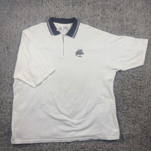 Vintage 1991 Planet Hollywood London Shirt Mens XXXL White Quarter Zip Polo